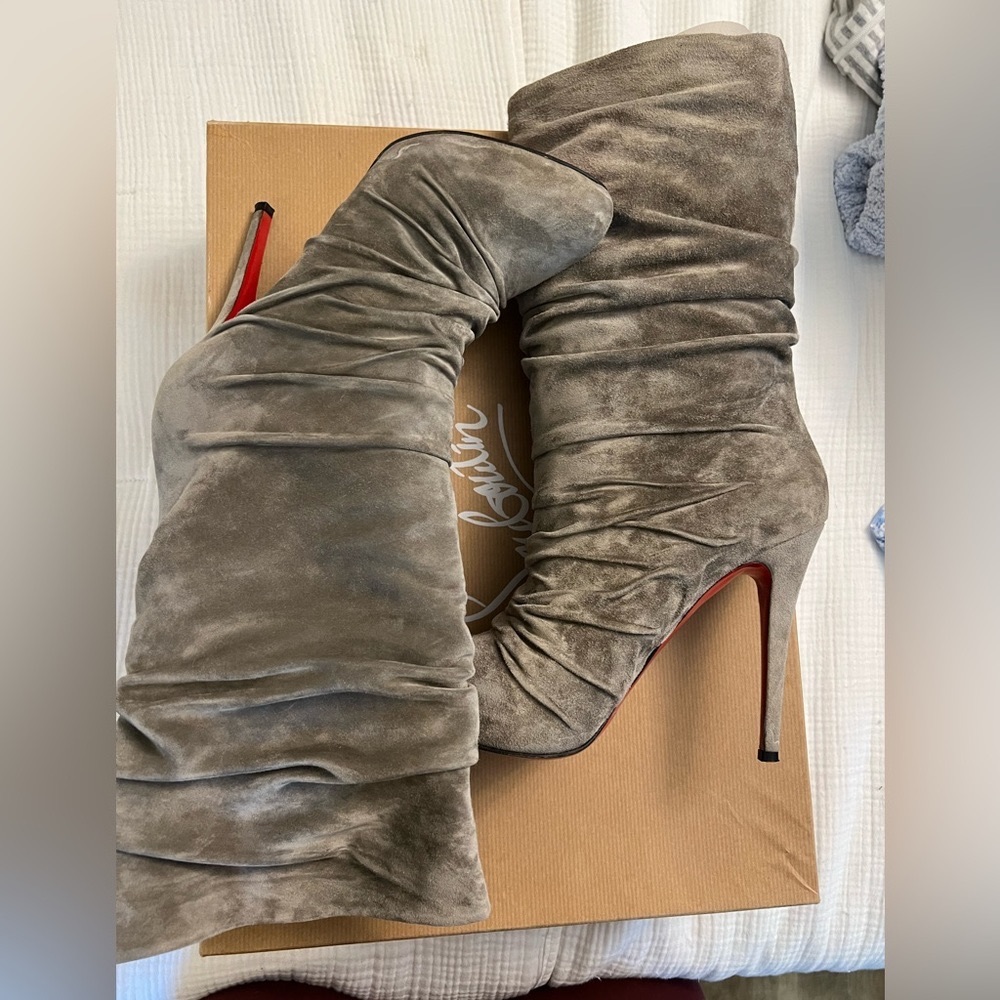 Louboutin Velour boots
